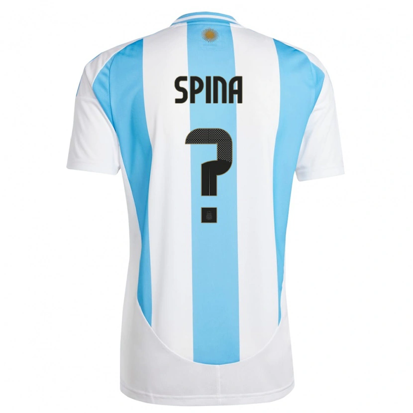 Danxen Børn Argentina Gerónimo Spina #0 Hvid Blå Hjemmebane Spillertrøjer 24-26 Trøje T-Shirt