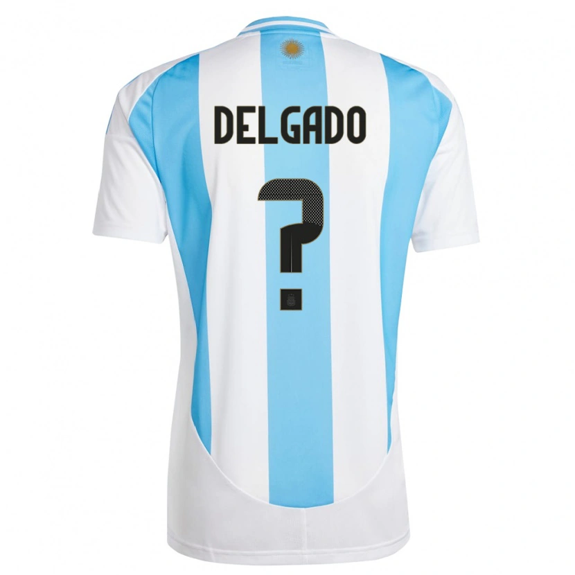 Danxen Børn Argentina Milton Delgado #0 Hvid Blå Hjemmebane Spillertrøjer 24-26 Trøje T-Shirt