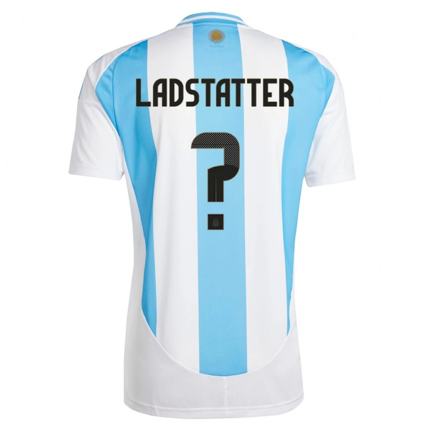 Danxen Børn Argentina Agustín Ladstatter #0 Hvid Blå Hjemmebane Spillertrøjer 24-26 Trøje T-Shirt