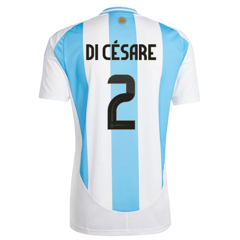 Danxen Børn Argentina Marco Di Césare #2 Hvid Blå Hjemmebane Spillertrøjer 24-26 Trøje T-Shirt