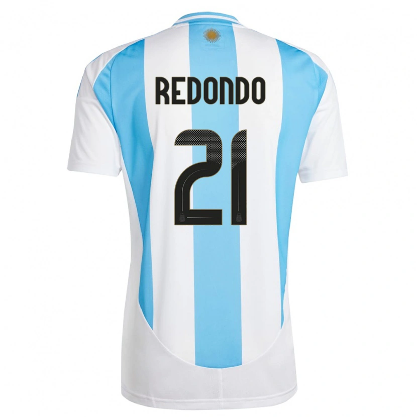 Danxen Børn Argentina Federico Redondo #21 Hvid Blå Hjemmebane Spillertrøjer 24-26 Trøje T-Shirt