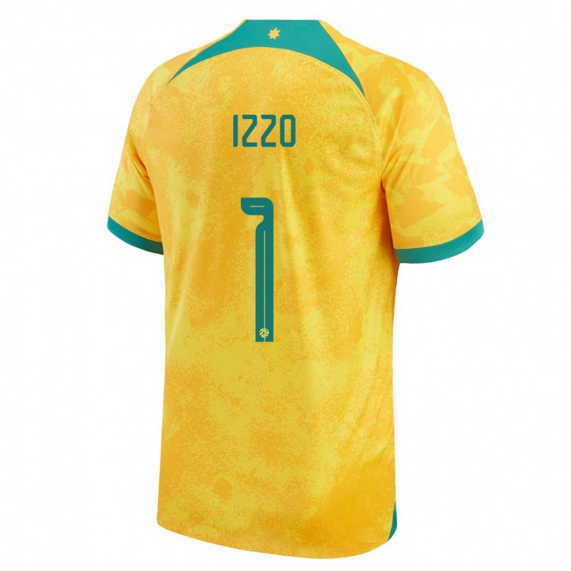 Danxen Børn Australien Paul Izzo #1 Gylden Hjemmebane Spillertrøjer 24-26 Trøje T-Shirt