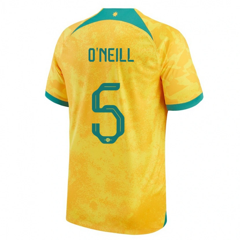 Danxen Børn Australien Aiden O'neill #5 Gylden Hjemmebane Spillertrøjer 24-26 Trøje T-Shirt