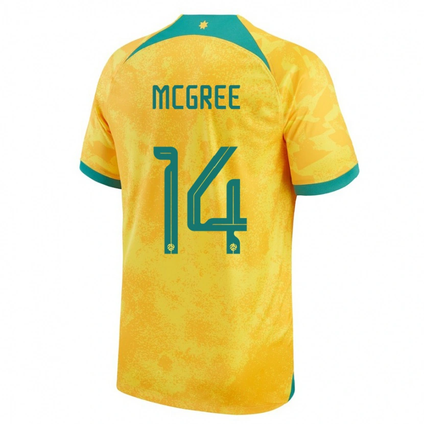 Danxen Børn Australien Riley Mcgree #14 Gylden Hjemmebane Spillertrøjer 24-26 Trøje T-Shirt