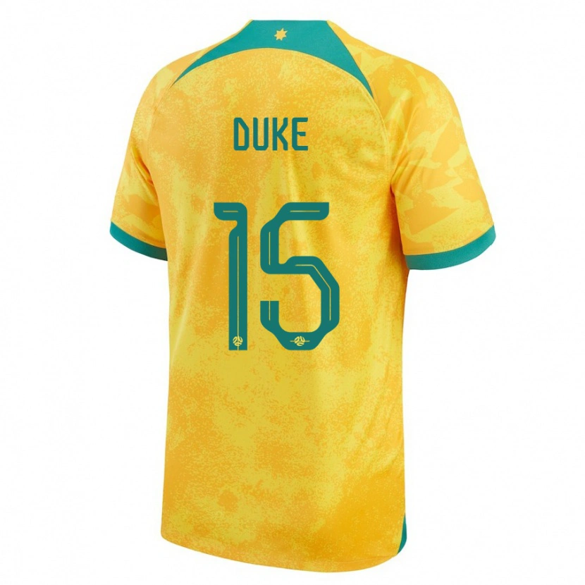 Danxen Børn Australien Mitchell Duke #15 Gylden Hjemmebane Spillertrøjer 24-26 Trøje T-Shirt