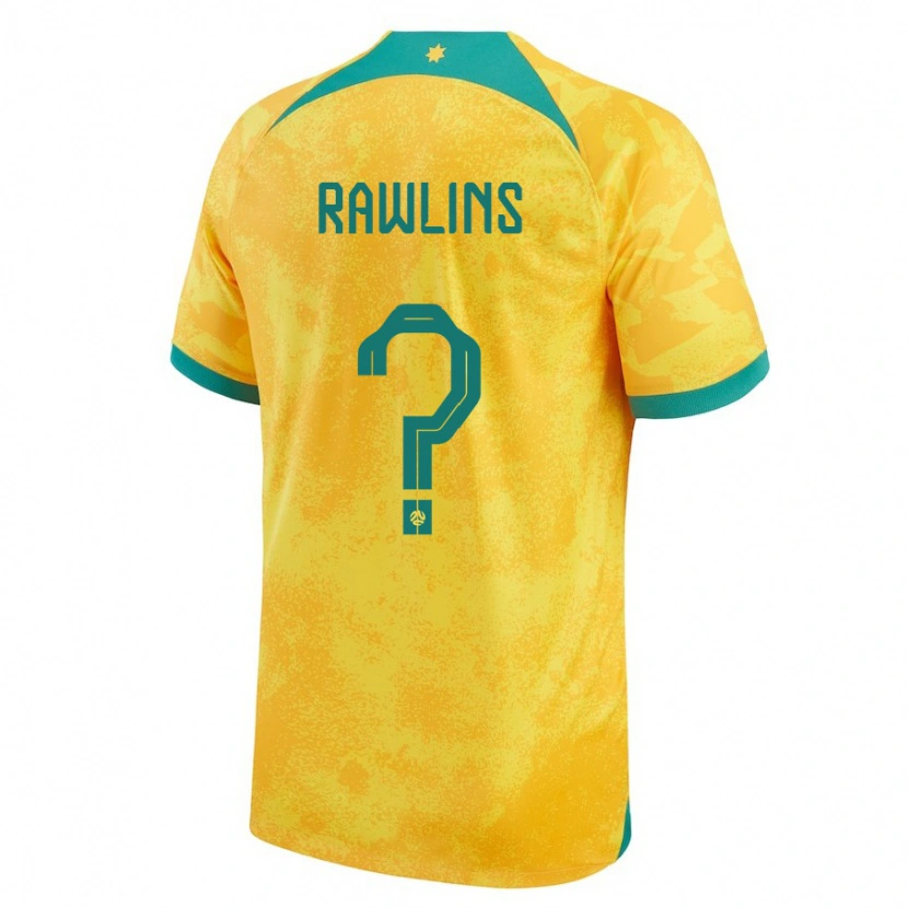 Danxen Børn Australien Joshua Rawlins #0 Gylden Hjemmebane Spillertrøjer 24-26 Trøje T-Shirt