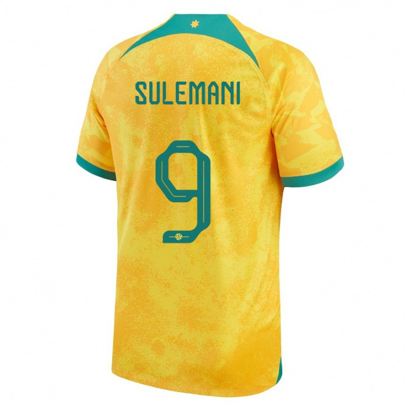 Danxen Børn Australien Arion Sulemani #9 Gylden Hjemmebane Spillertrøjer 24-26 Trøje T-Shirt