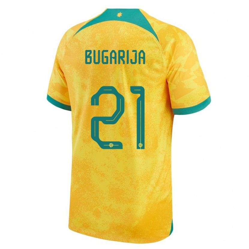 Danxen Børn Australien Adam Bugarija #21 Gylden Hjemmebane Spillertrøjer 24-26 Trøje T-Shirt