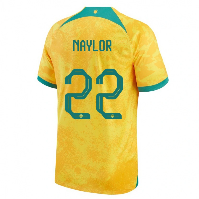 Danxen Børn Australien Max Naylor #22 Gylden Hjemmebane Spillertrøjer 24-26 Trøje T-Shirt