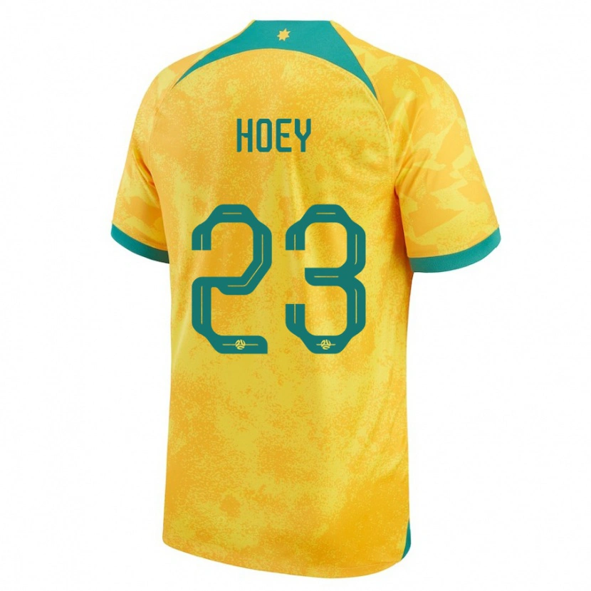 Danxen Børn Australien Jesse Hoey #23 Gylden Hjemmebane Spillertrøjer 24-26 Trøje T-Shirt