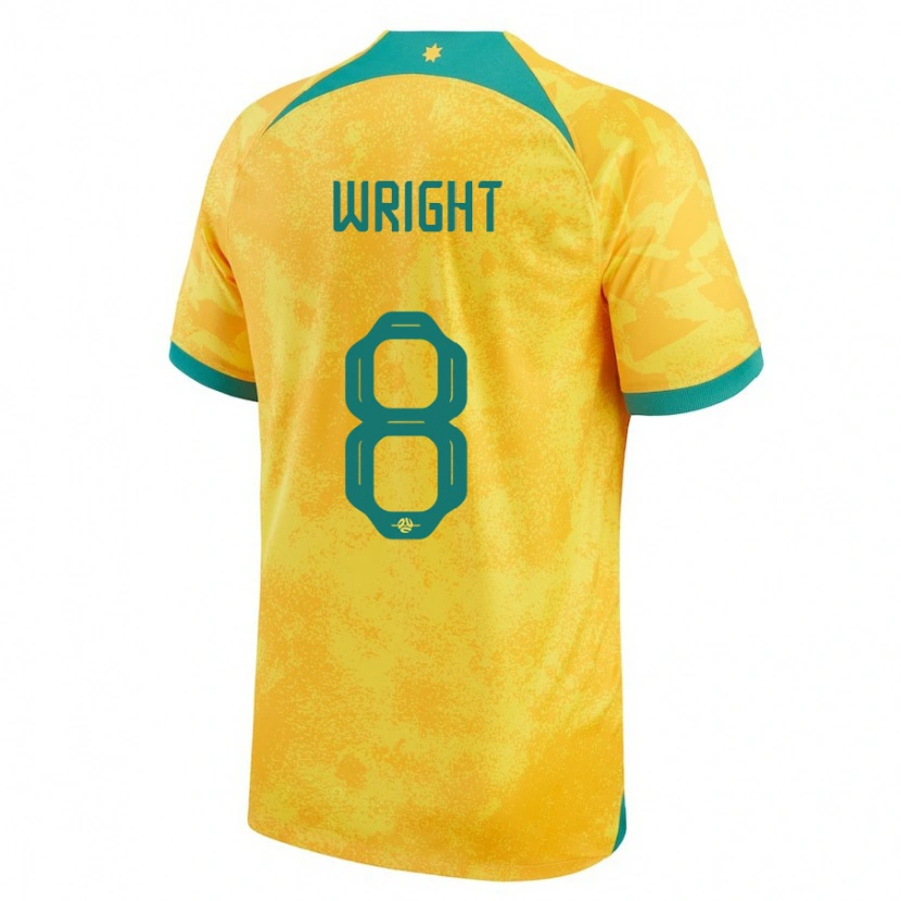 Danxen Børn Australien Bailey Wright #8 Gylden Hjemmebane Spillertrøjer 24-26 Trøje T-Shirt