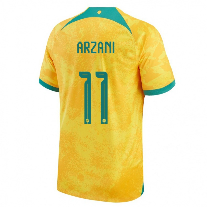 Danxen Børn Australien Daniel Arzani #11 Gylden Hjemmebane Spillertrøjer 24-26 Trøje T-Shirt