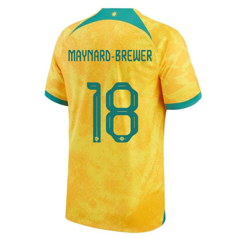 Danxen Børn Australien Ashley Maynard Brewer #18 Gylden Hjemmebane Spillertrøjer 24-26 Trøje T-Shirt