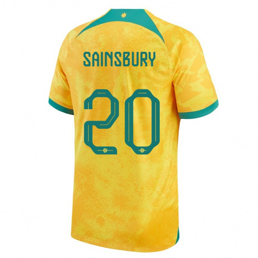 Danxen Børn Australien Trent Sainsbury #20 Gylden Hjemmebane Spillertrøjer 24-26 Trøje T-Shirt