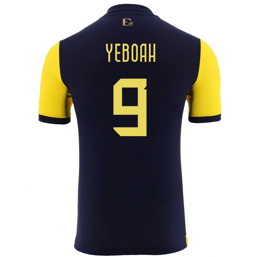 Danxen Børn Ecuador John Yeboah #9 Gul Hjemmebane Spillertrøjer 24-26 Trøje T-Shirt