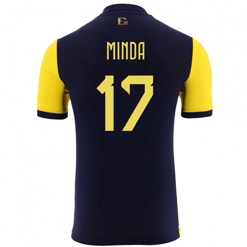 Danxen Børn Ecuador Alan Minda #17 Gul Hjemmebane Spillertrøjer 24-26 Trøje T-Shirt