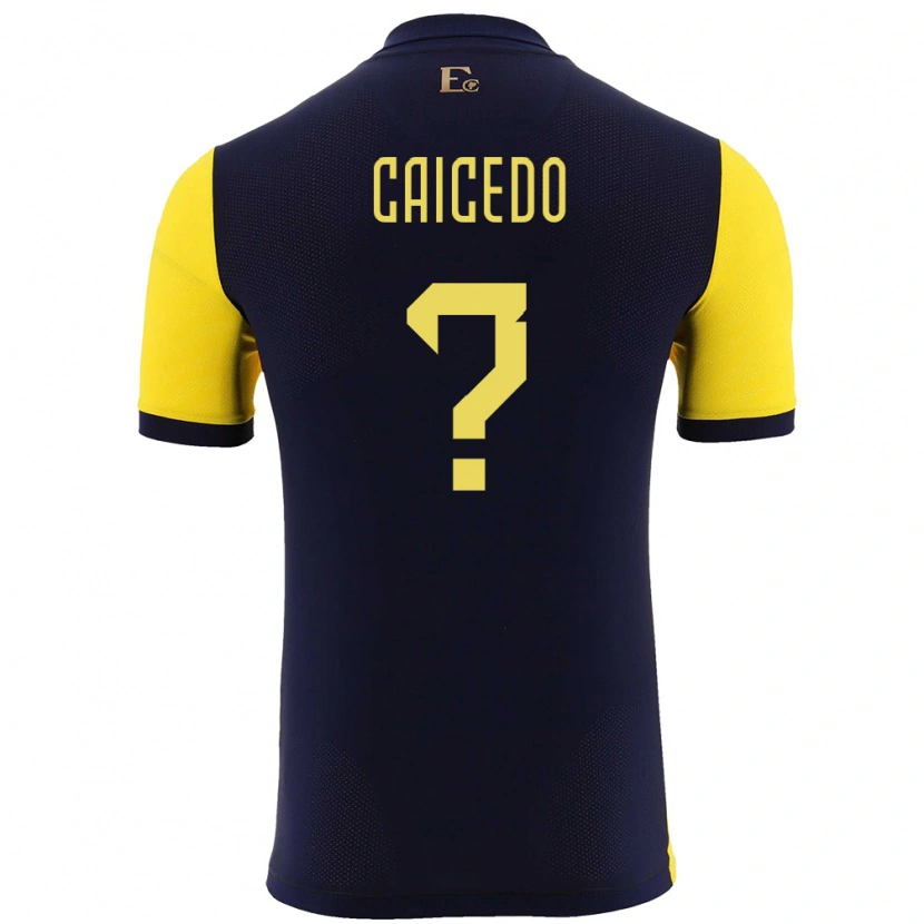 Danxen Børn Ecuador Maikel Caicedo #0 Gul Hjemmebane Spillertrøjer 24-26 Trøje T-Shirt