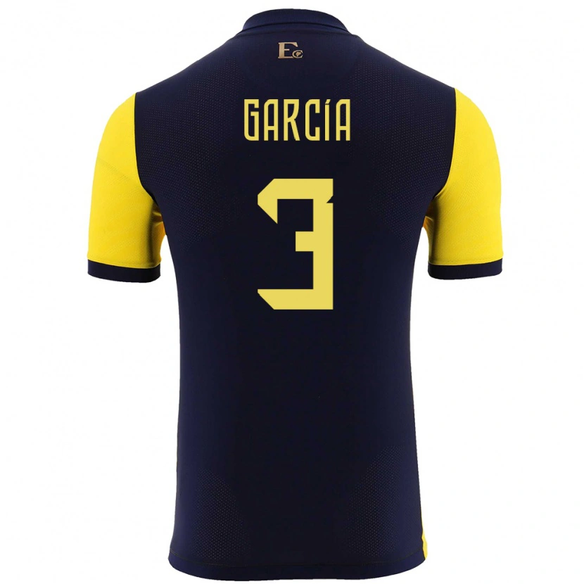 Danxen Børn Ecuador Christian García #3 Gul Hjemmebane Spillertrøjer 24-26 Trøje T-Shirt