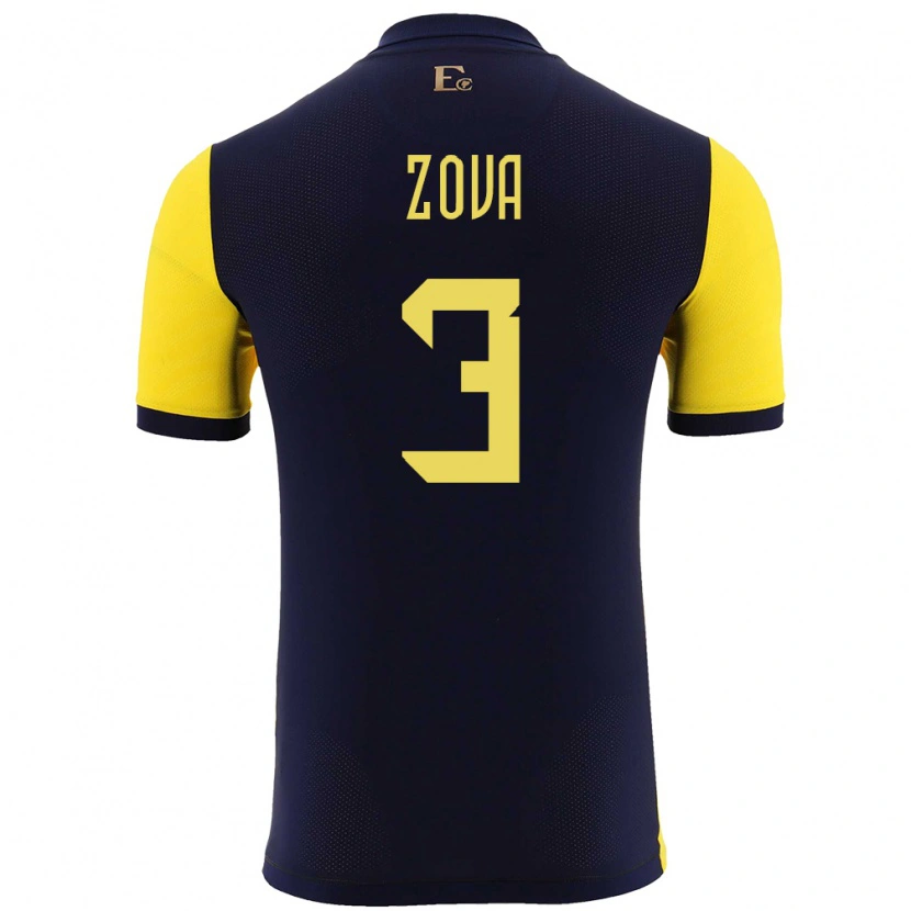 Danxen Børn Ecuador Alex Zova #3 Gul Hjemmebane Spillertrøjer 24-26 Trøje T-Shirt