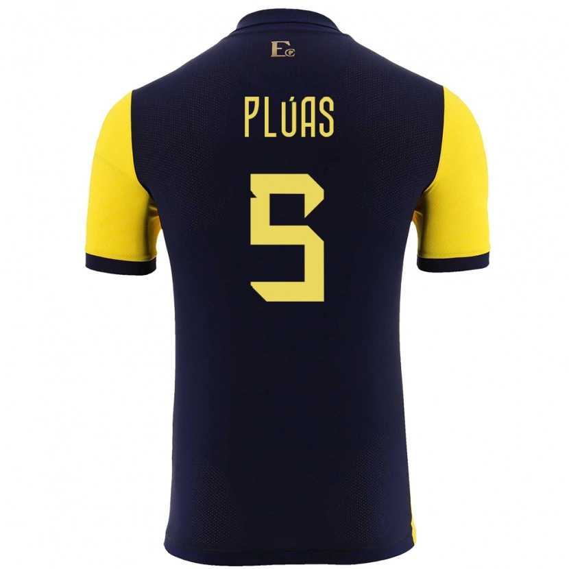 Danxen Børn Ecuador Erick Plúas #5 Gul Hjemmebane Spillertrøjer 24-26 Trøje T-Shirt