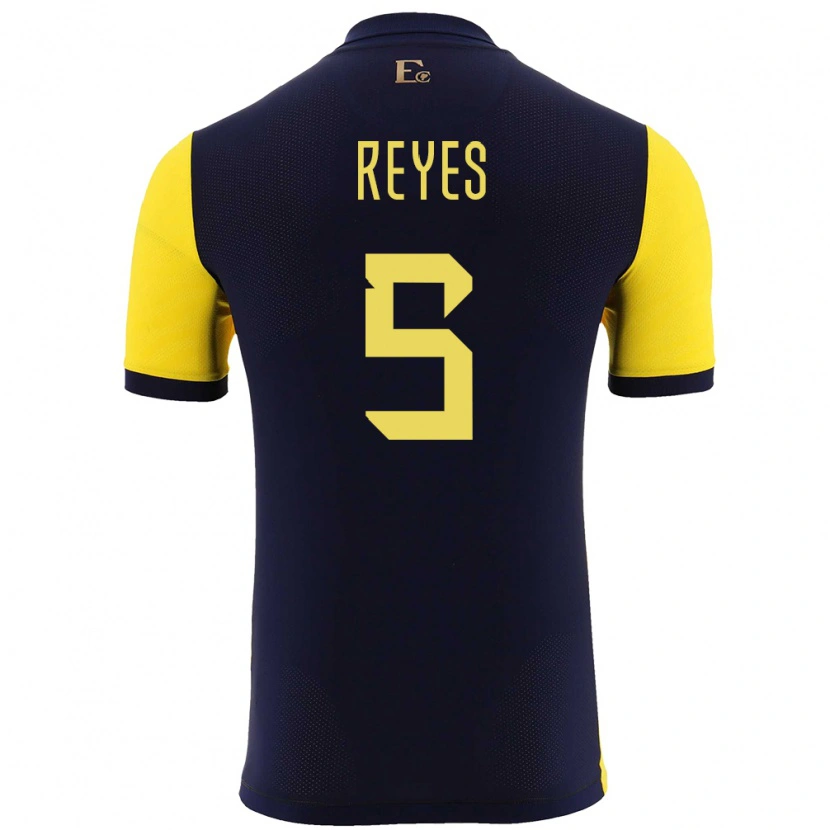 Danxen Børn Ecuador Jairo Reyes #5 Gul Hjemmebane Spillertrøjer 24-26 Trøje T-Shirt