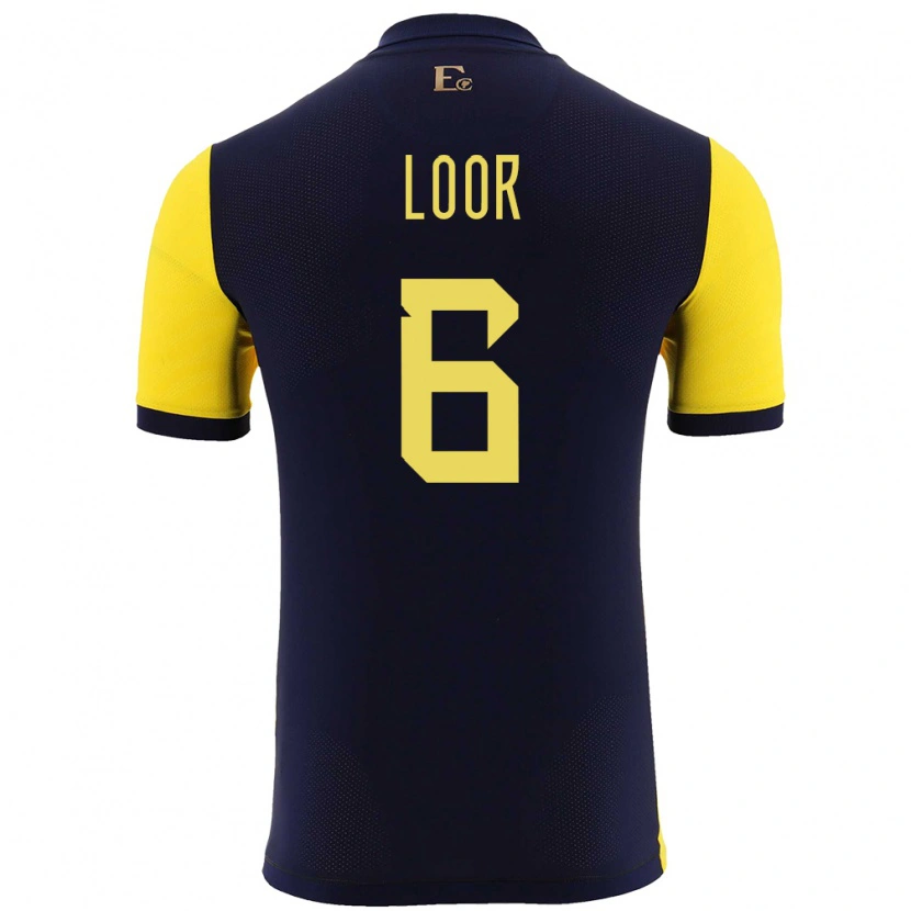 Danxen Børn Ecuador Layan Loor #6 Gul Hjemmebane Spillertrøjer 24-26 Trøje T-Shirt