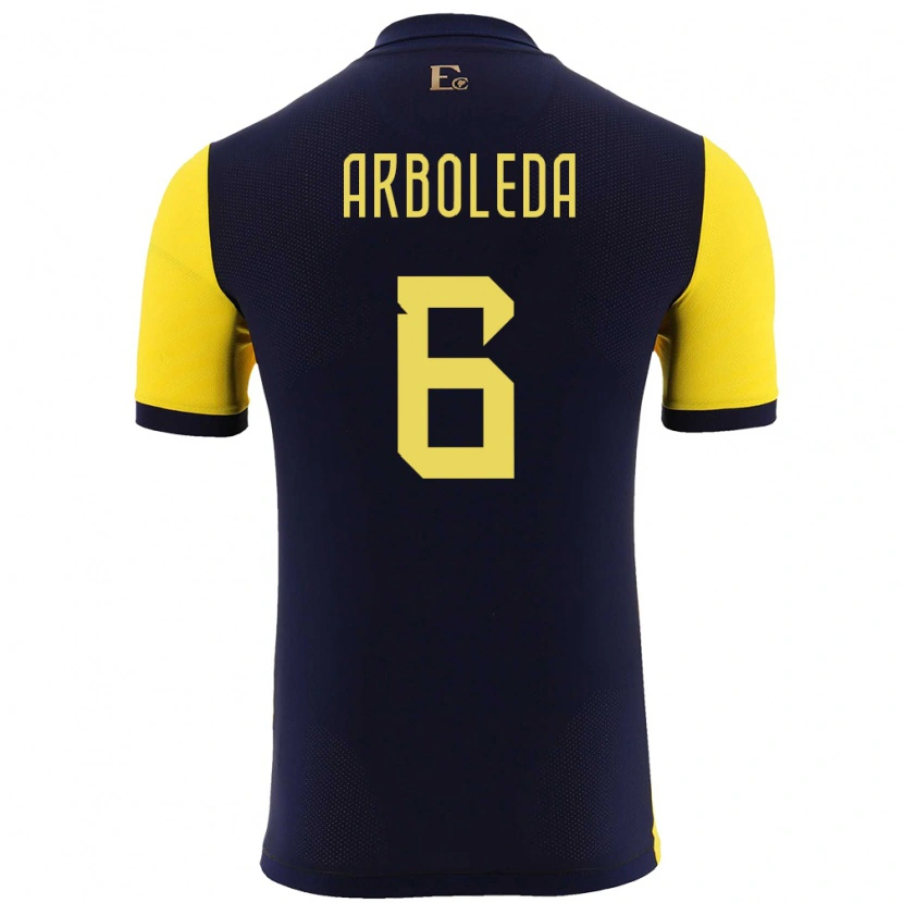 Danxen Børn Ecuador Edu Arboleda #6 Gul Hjemmebane Spillertrøjer 24-26 Trøje T-Shirt