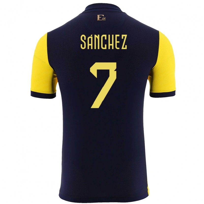 Danxen Børn Ecuador Santiago Sánchez #7 Gul Hjemmebane Spillertrøjer 24-26 Trøje T-Shirt