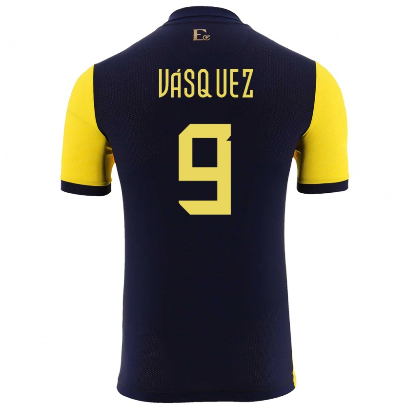 Danxen Børn Ecuador Yandri Vásquez #9 Gul Hjemmebane Spillertrøjer 24-26 Trøje T-Shirt