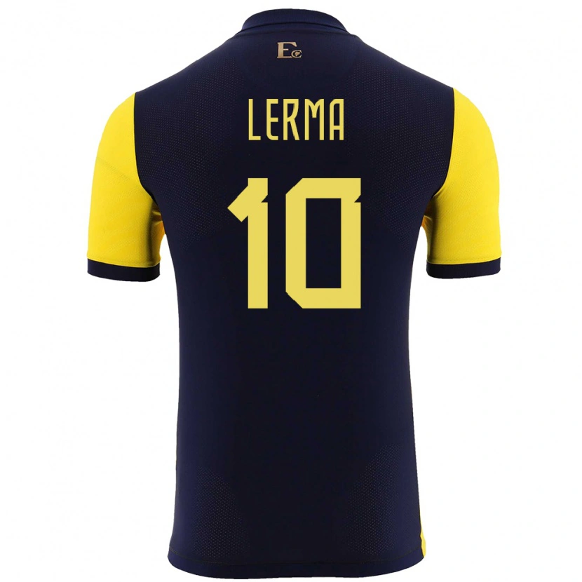 Danxen Børn Ecuador Justin Lerma #10 Gul Hjemmebane Spillertrøjer 24-26 Trøje T-Shirt