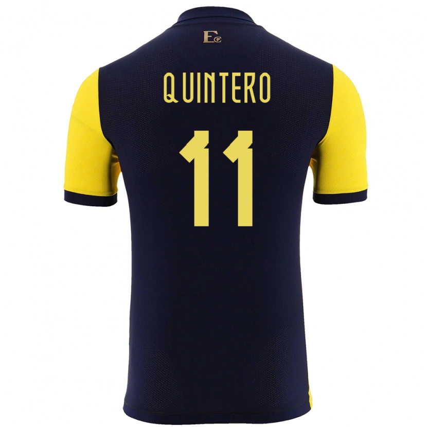 Danxen Børn Ecuador Edwin Quintero #11 Gul Hjemmebane Spillertrøjer 24-26 Trøje T-Shirt