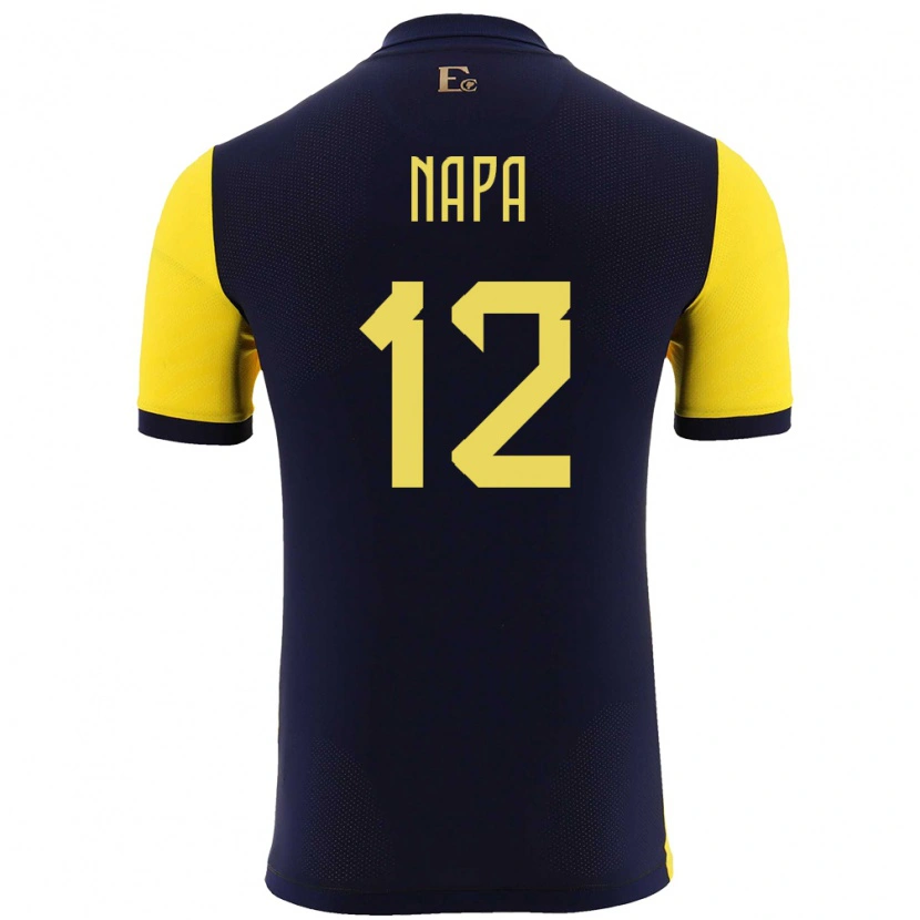 Danxen Børn Ecuador Gilmar Napa #12 Gul Hjemmebane Spillertrøjer 24-26 Trøje T-Shirt