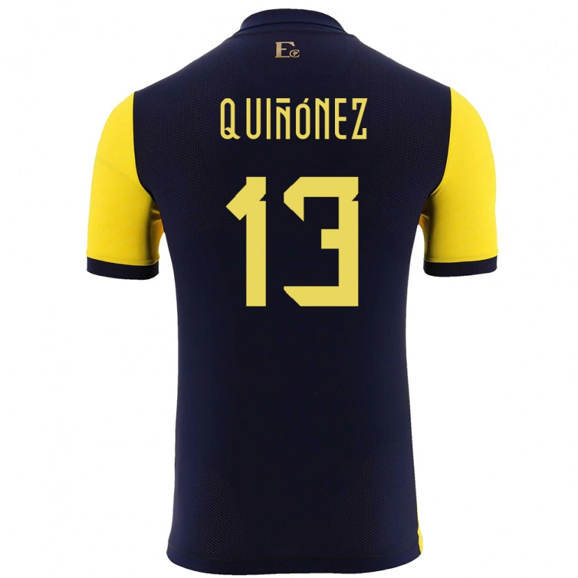 Danxen Børn Ecuador Joshué Quiñónez #13 Gul Hjemmebane Spillertrøjer 24-26 Trøje T-Shirt