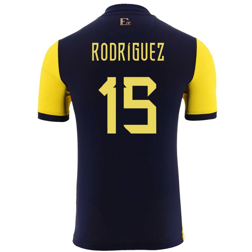 Danxen Børn Ecuador Juan Rodríguez #15 Gul Hjemmebane Spillertrøjer 24-26 Trøje T-Shirt