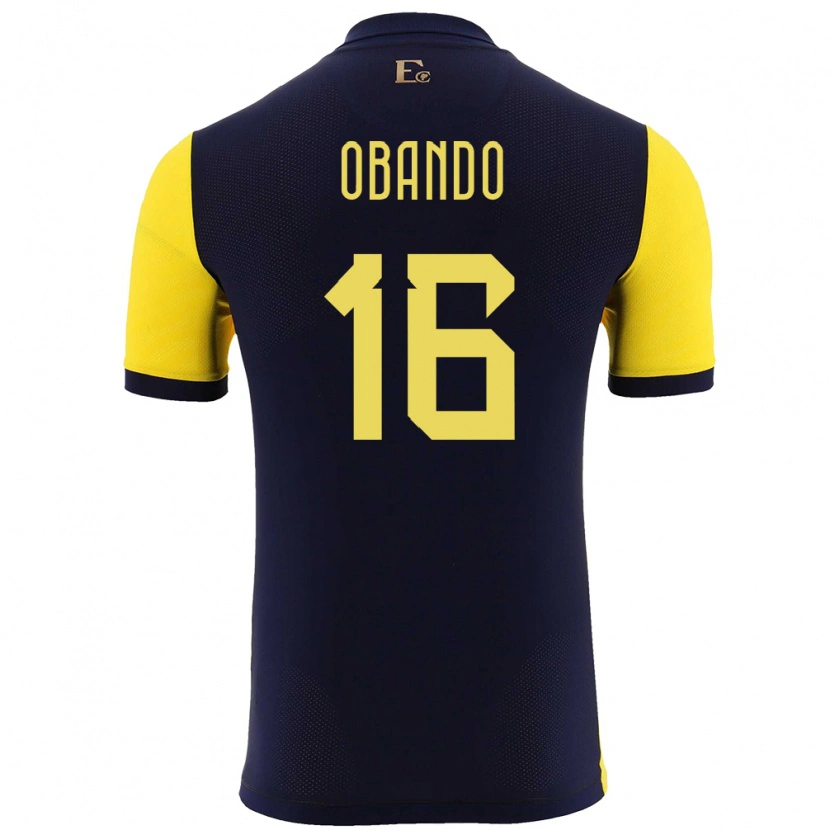 Danxen Børn Ecuador Allen Obando #16 Gul Hjemmebane Spillertrøjer 24-26 Trøje T-Shirt