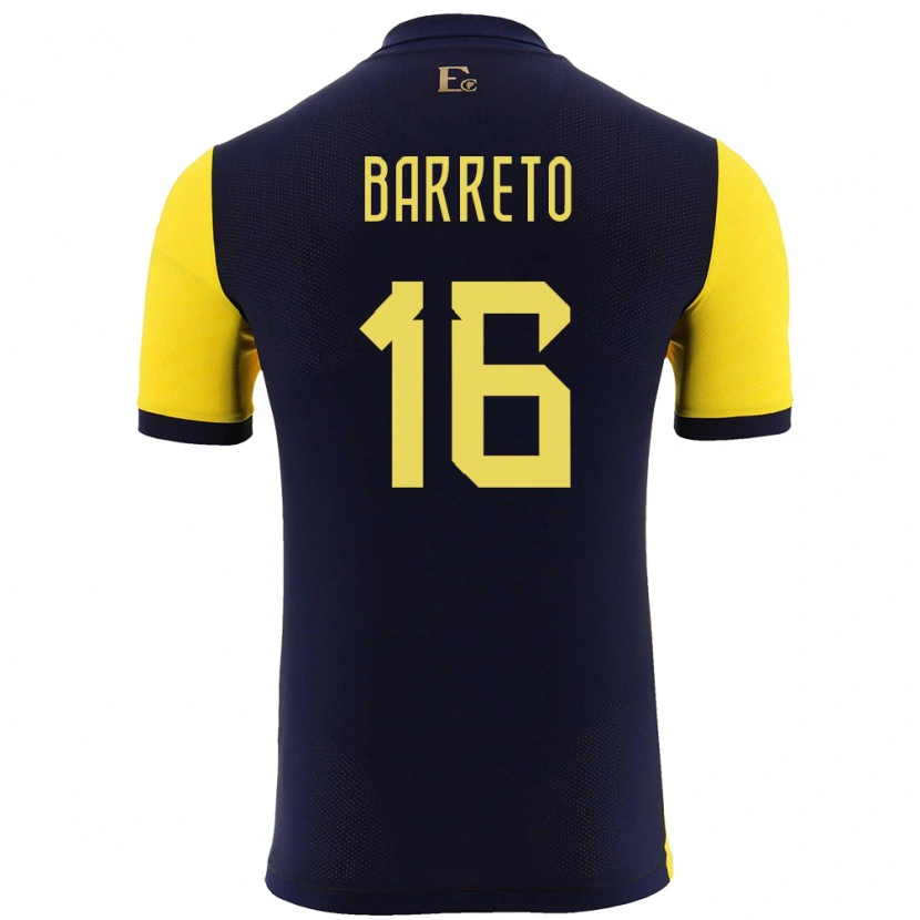 Danxen Børn Ecuador Andry Barreto #16 Gul Hjemmebane Spillertrøjer 24-26 Trøje T-Shirt