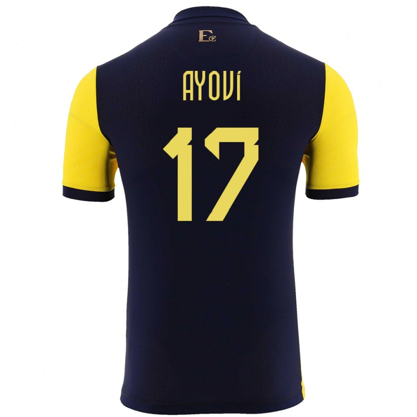 Danxen Børn Ecuador Junior Ayoví #17 Gul Hjemmebane Spillertrøjer 24-26 Trøje T-Shirt