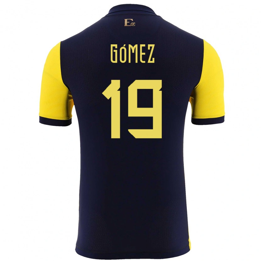 Danxen Børn Ecuador Aníbal Gómez #19 Gul Hjemmebane Spillertrøjer 24-26 Trøje T-Shirt