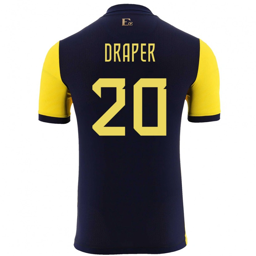 Danxen Børn Ecuador Andrew Draper #20 Gul Hjemmebane Spillertrøjer 24-26 Trøje T-Shirt