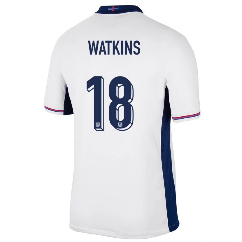 Danxen Børn England Ollie Watkins #18 Hvid Hjemmebane Spillertrøjer 24-26 Trøje T-Shirt