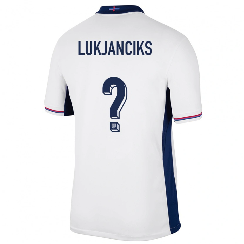 Danxen Børn England Douglass Lukjanciks #0 Hvid Hjemmebane Spillertrøjer 24-26 Trøje T-Shirt