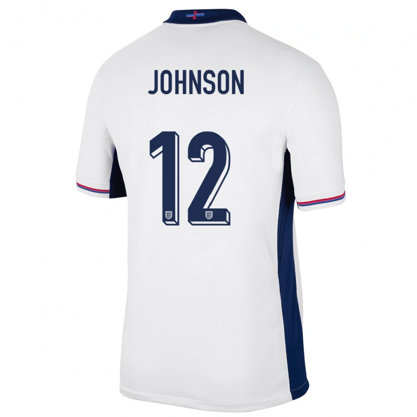 Danxen Børn England Joe Johnson #12 Hvid Hjemmebane Spillertrøjer 24-26 Trøje T-Shirt