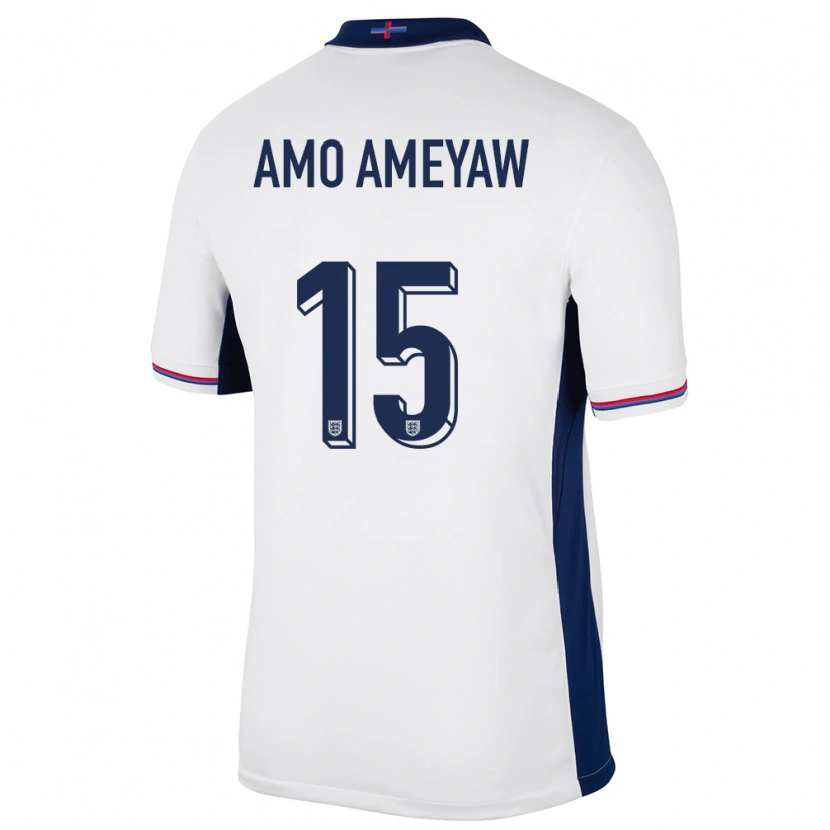 Danxen Børn England Samuel Amo-Ameyaw #15 Hvid Hjemmebane Spillertrøjer 24-26 Trøje T-Shirt