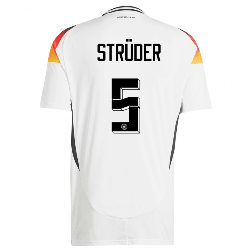 Danxen Børn Tyskland Mika Strüder #5 Hvid Hjemmebane Spillertrøjer 24-26 Trøje T-Shirt