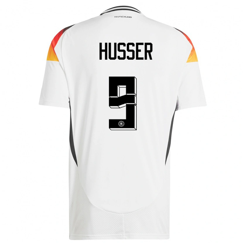 Danxen Børn Tyskland Denis Husser #9 Hvid Hjemmebane Spillertrøjer 24-26 Trøje T-Shirt