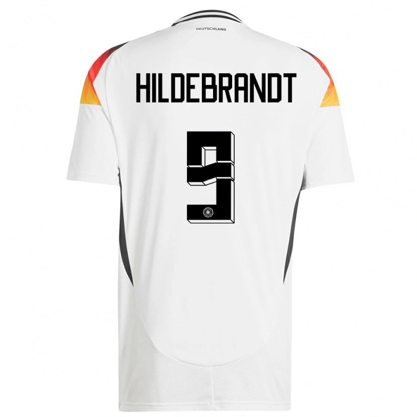 Danxen Børn Tyskland Niklas Hildebrandt #9 Hvid Hjemmebane Spillertrøjer 24-26 Trøje T-Shirt