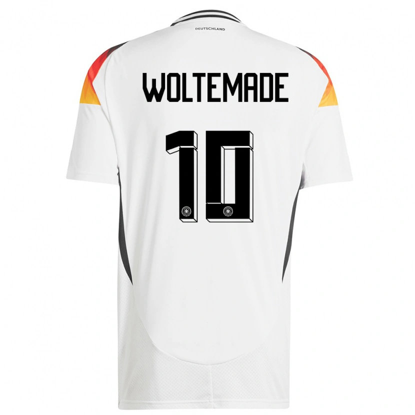 Danxen Børn Tyskland Nick Woltemade #10 Hvid Hjemmebane Spillertrøjer 24-26 Trøje T-Shirt