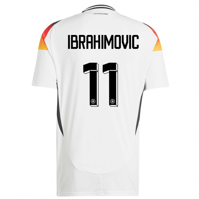 Danxen Børn Tyskland Arijon Ibrahimovic #11 Hvid Hjemmebane Spillertrøjer 24-26 Trøje T-Shirt