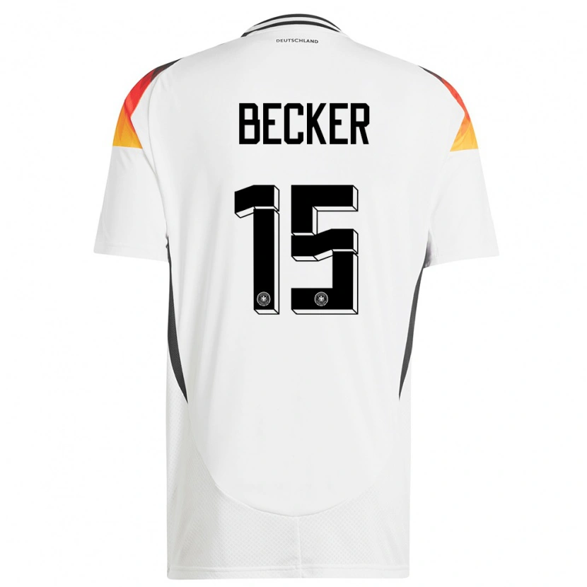 Danxen Børn Tyskland Jesper Becker #15 Hvid Hjemmebane Spillertrøjer 24-26 Trøje T-Shirt