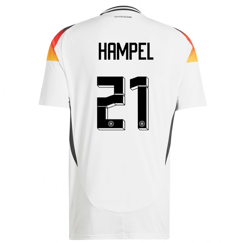 Danxen Børn Tyskland Luca Hampel #21 Hvid Hjemmebane Spillertrøjer 24-26 Trøje T-Shirt